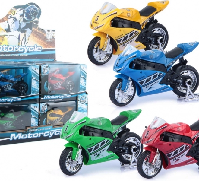 Kovová závodní motorka 11 cm