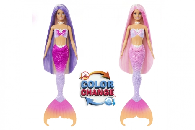 Lalka Barbie Malibu měnící barvu mořská panna