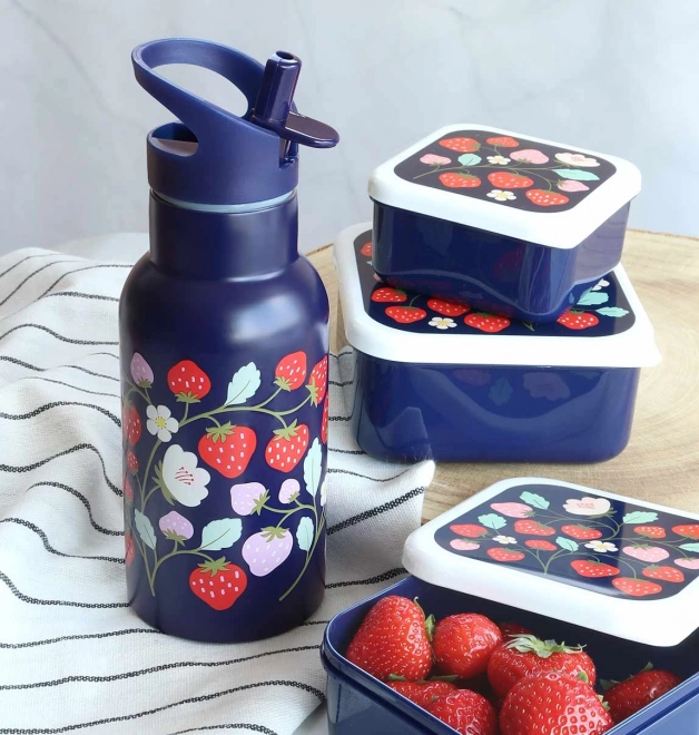 A Little Lovely Company Nerezová lahev na pití 500 ml – Jahody