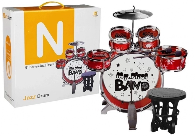 Percussion 5 bubnů s činely Chair Red