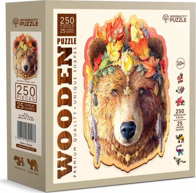 Dřevěné puzzle Stylový Medvěd od Wooden City