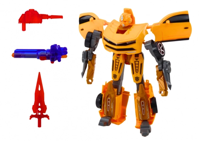 Žlutý transformující robot 2v1 se sportovním vzhledem