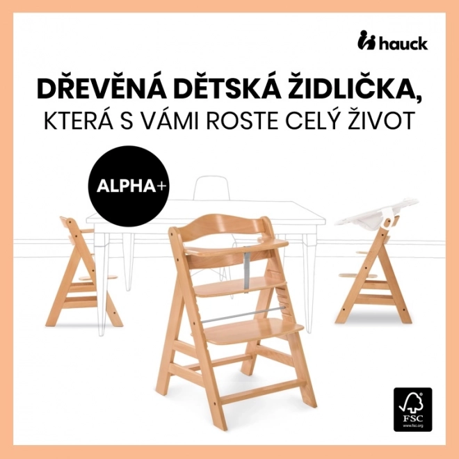 Hauck Alpha+ dřevěná židle, natural