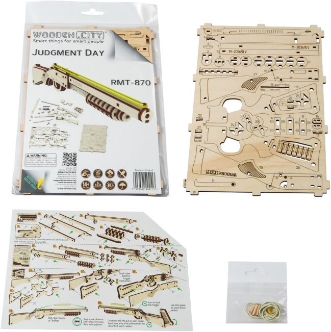 Dřevěné 3D puzzle WOODEN CITY Judgment Day Puška RMT-870