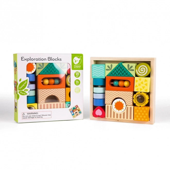 Dřevěné smyslové kostky Classic World Montessori