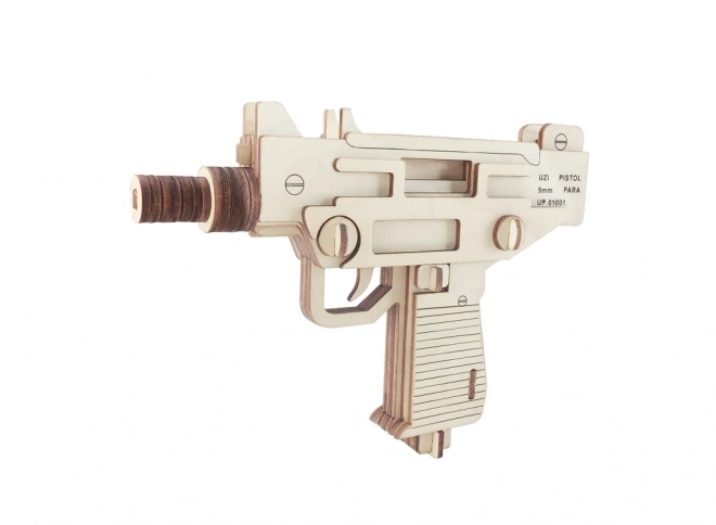 Dřevěné 3D Puzzle Pistole UZI