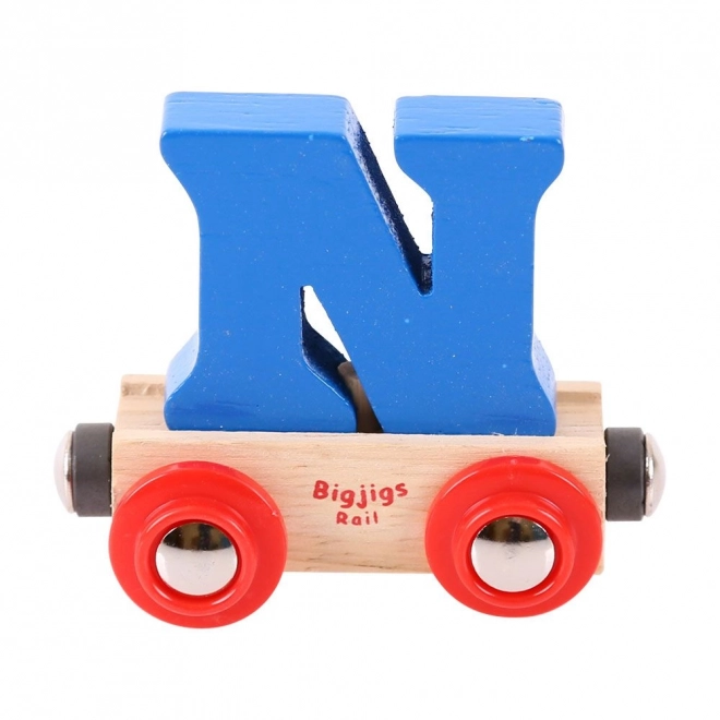 Bigjigs Rail Vagónek dřevěné vláčkodráhy - Písmeno N