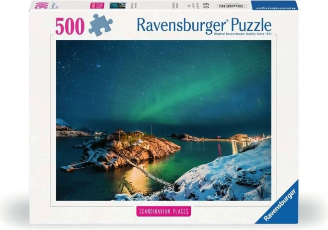 Puzzle 500 dílků Zorza Polární nad Bergsfjordem