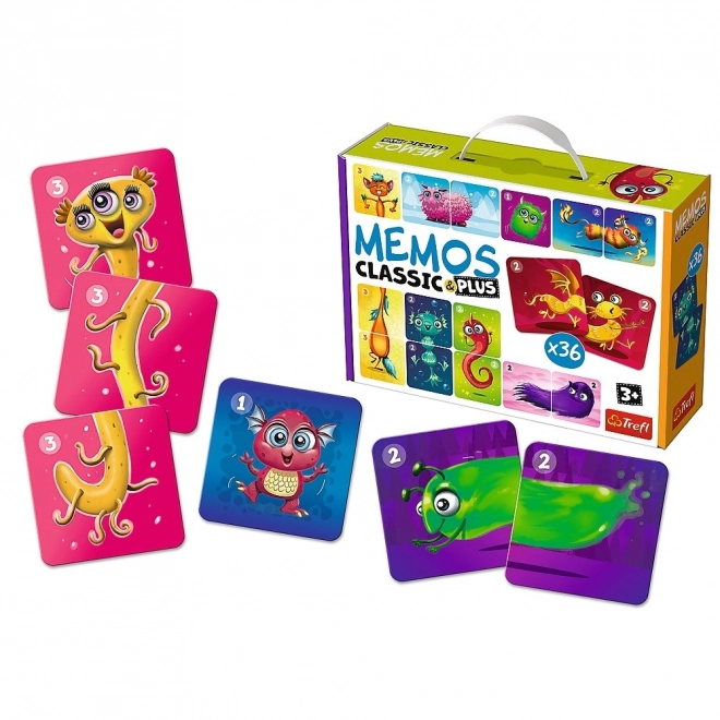 Pexeso Classic & Plus Roztomilé příšerky 3v1