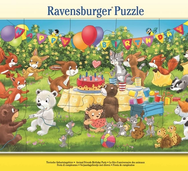 Ravensburger puzzle Oslava narozenin se zvířecími kamarády 15 dílků