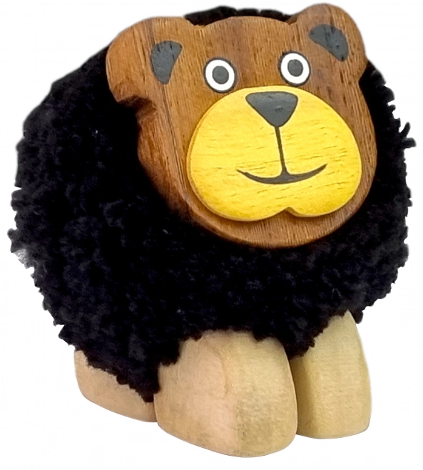Dřevěná dekorativní figurka Medvěd XL Pompon