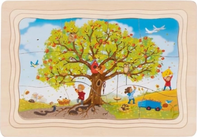 GOKI Vícevrstvé puzzle Jabloň v ročních obdobích