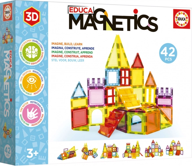 EDUCA Magnetická stavebnice Magnetics 42 díků