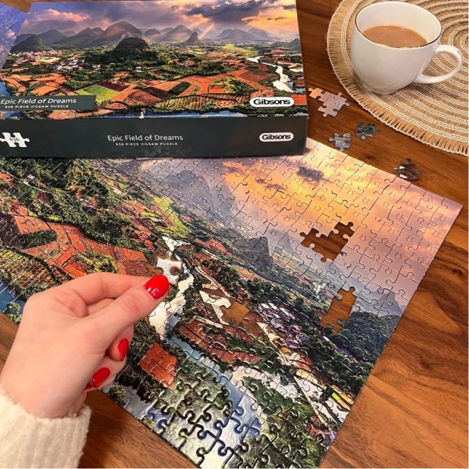 GIBSONS Panoramatické puzzle Impozantní krajina 636 dílků
