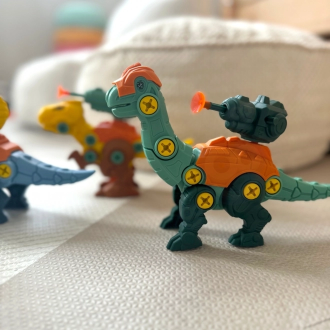 Woopie sada dinosauři ke šroubování 3 ks stavební sada s kufříkem a vrtačka s šroubovákem