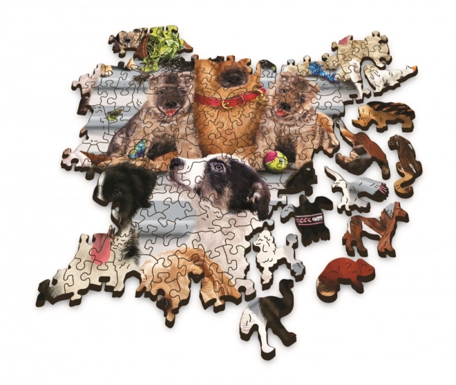 Dřevěné puzzle TREFL Wood Craft Origin Psí přátelství 1000 dílků