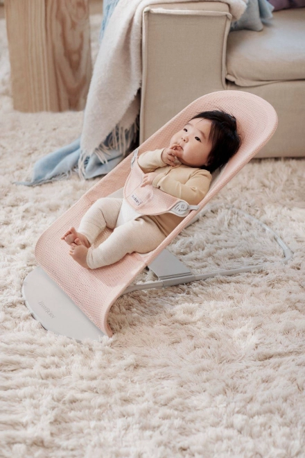 BABYBJORN - Lehátko BALANCE SOFT MESH - šedá/bílá – Růžová/bílá