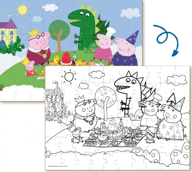 DODO Oboustranné puzzle Prasátko Peppa 60 dílků – Piknik