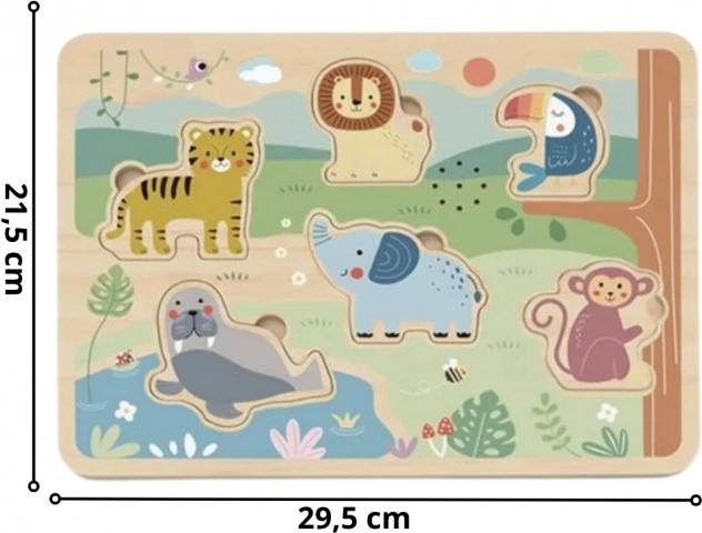 Tooky Toy Dřevěné Interaktivní Puzzle Zvířátka