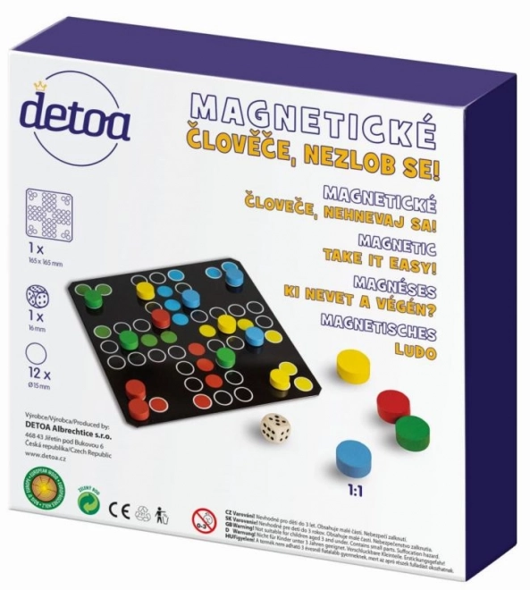 Člověče, nezlob se magnetické dřevo společenská hra v krabičce 20x20x4cm