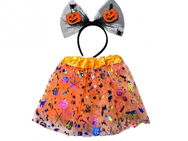 Halloweenský kostým s čelenkou a tutu sukní