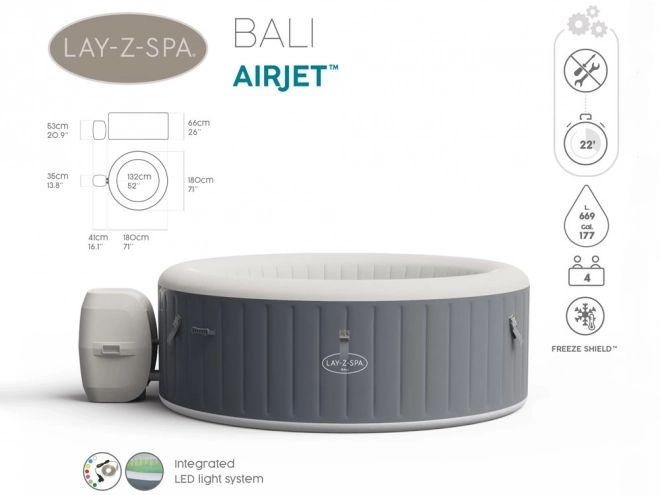 Nafukovací vířivka Lay-Z-Spa Bali se světelnými efekty