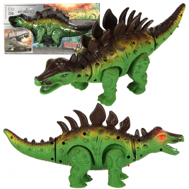 Stegosaurus dinosaurus na baterie interaktivní hračka chodí svítí řve