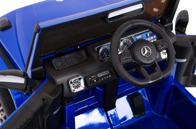 Mercedes AMG G63 pro děti Modrá barva + dálkové ovládání + MP3 LED + pomalý start + EVA + pásy