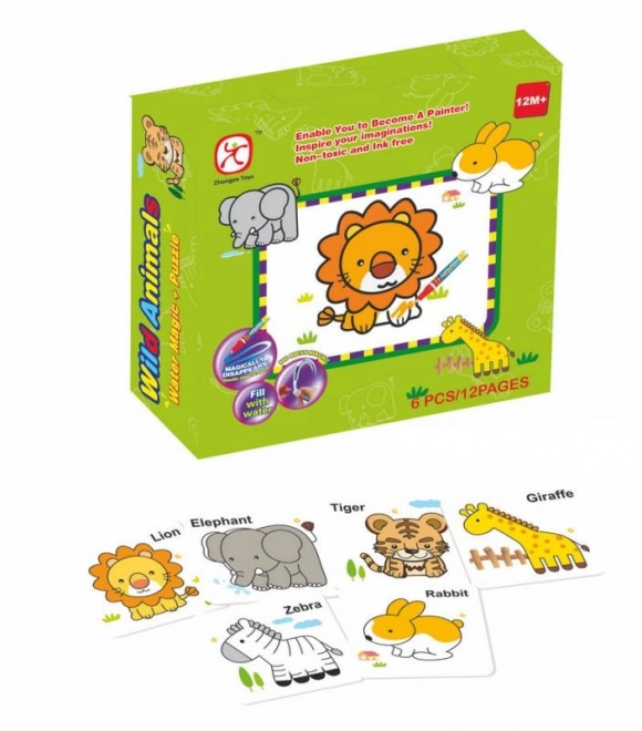 Vkládací puzzle Zvířátka a vodní malování
