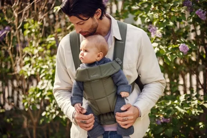 BABYBJORN MINI Tkané dětské nosítko, Tmavě zelená
