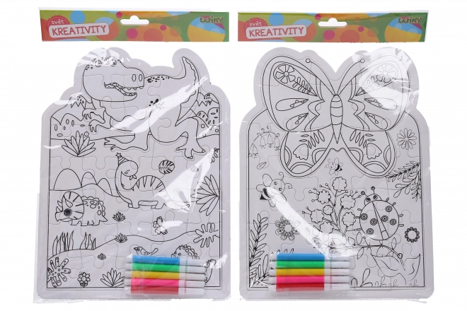 Kreativní set puzzle a fixy