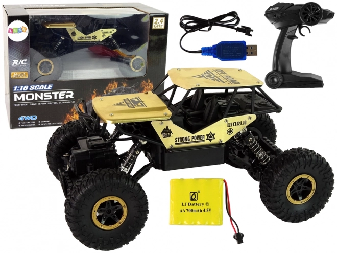RC auto High Wheels 1:18 plastové černé zlaté