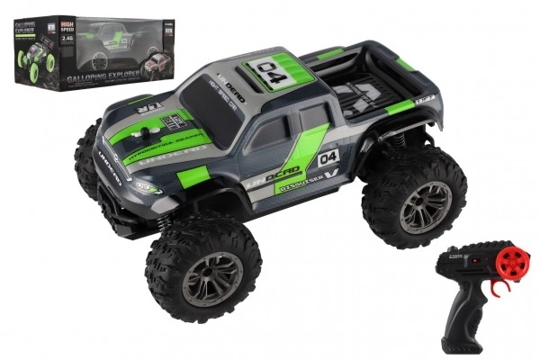 RC terénní pick up šedo-zelený na dálkové ovládání