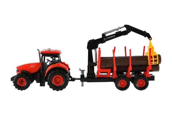 Traktor Zetor s vlekem a nakládacím ramenem
