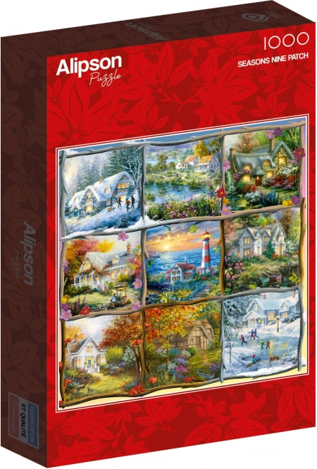 Alipson čtvercové puzzle Koláž čtyř ročních období 1000 dílků