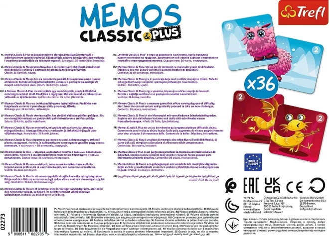 Pexeso Classic & Plus Roztomilé příšerky 3v1