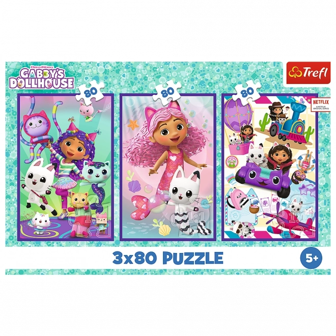 Puzzle 3x80 - barevné dny Gabby