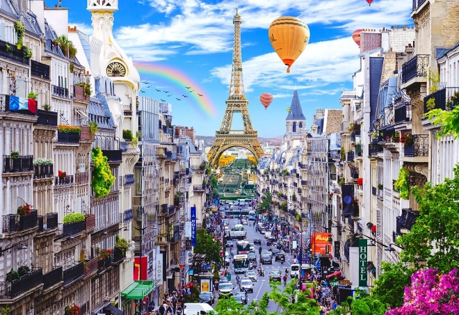 Dřevěné puzzle rušná paříž 2v1