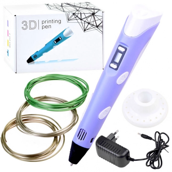 Magické 3D pero s náplněmi – Fialová