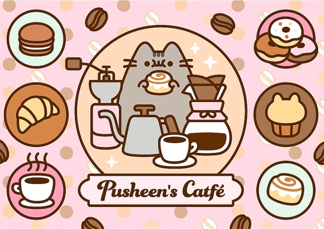 TrefL puzzle Pusheen v kavárně