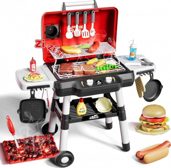 Dětský Grill na Barbecue s LED světly, 31dílná sada Woopie