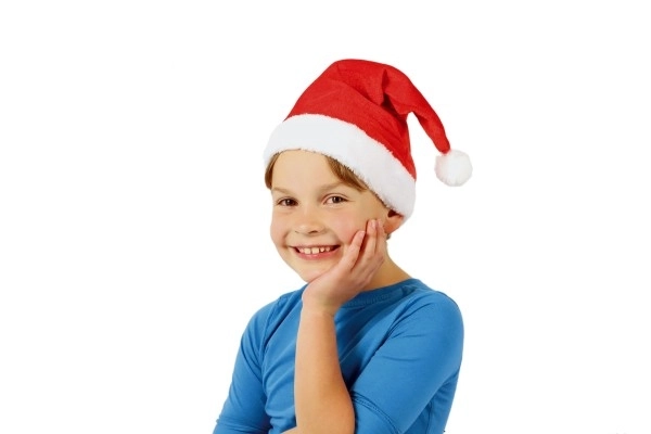 Čepice vánoční dětská látka průměr 25 cm na kartě karneval