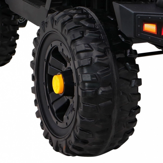 Mașină pe baterii Jeep Dark Night pentru copii + pornire lentă + EVA + LED audio – Černé