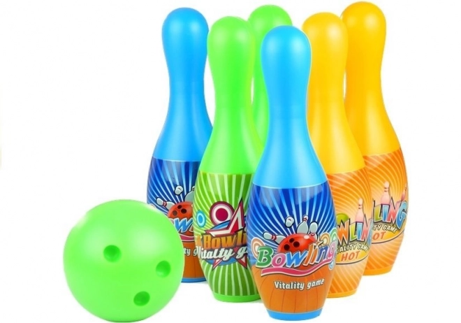 Bowlingová sada 6 kuželek + hra se sportovními koulemi