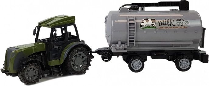 Realistický set traktor + mléčná cisterna
