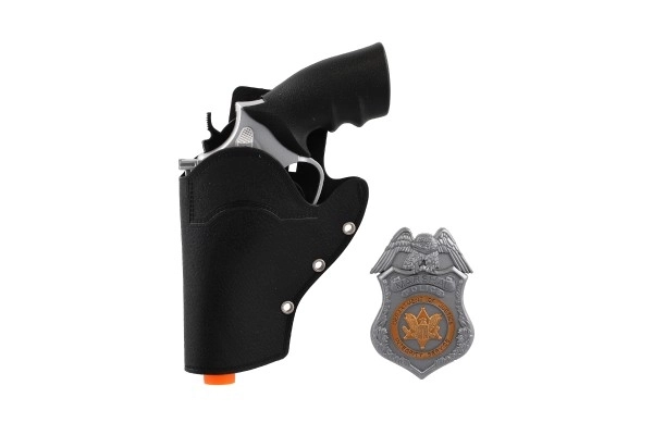 Dětská policejní sada: revolver s pouzdrem a odznakem