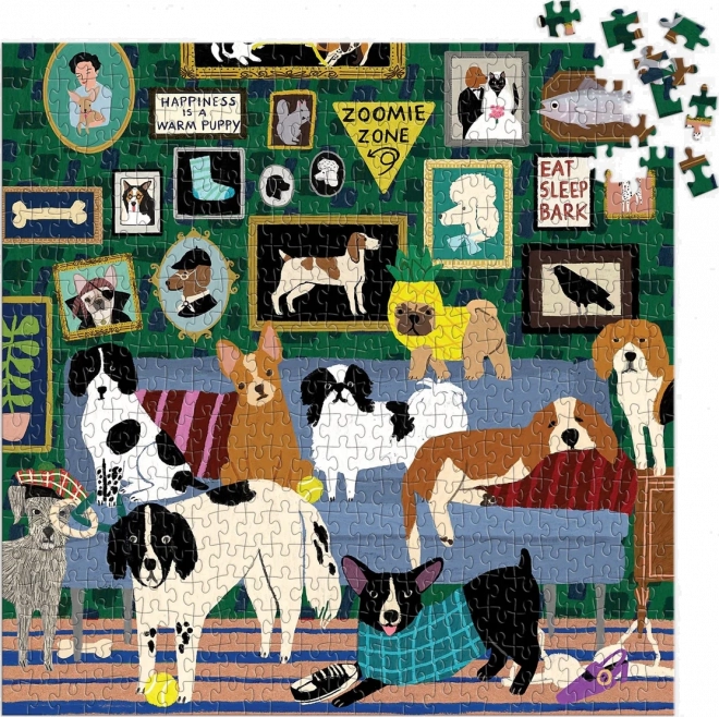 GALISON Čtvercové puzzle Psi v salonku 500 dílků