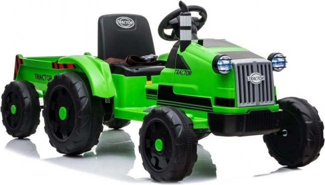 Dětský akumulátorový traktor s přívěsem zelený