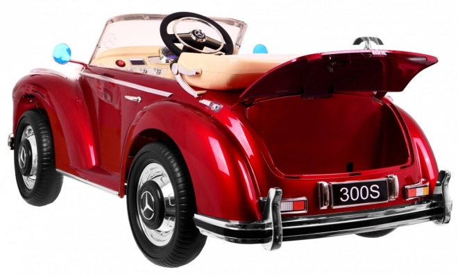 Mercedes Benz 300S Retro pro děti Červený lak + dálkové ovládání + EVA + pomalý start + LED MP3