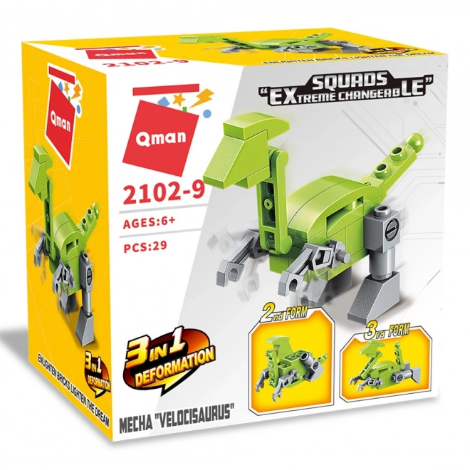 Qman Squros Proměnlivý Robot Velocisaurus 3v1